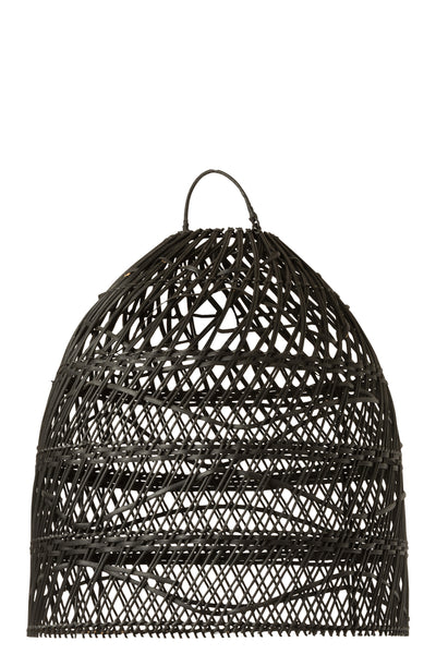 Lamp Shade Waves Rattan Black