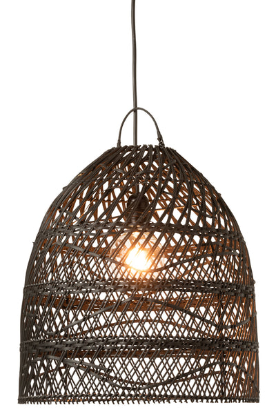 Lamp Shade Waves Rattan Black