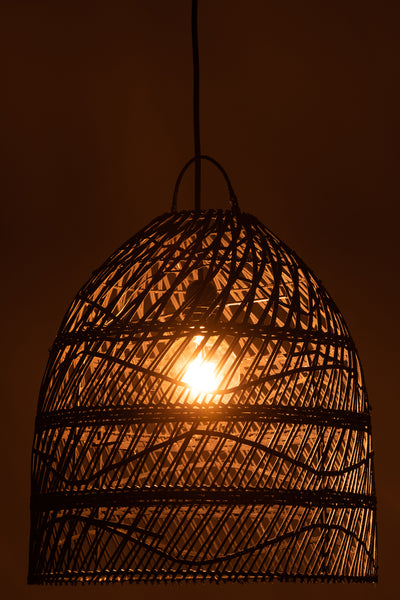 Lamp Shade Waves Rattan Black