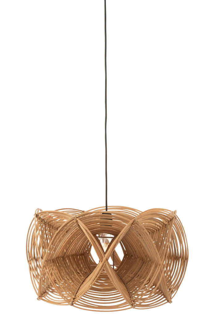 Lamp Shade Waves Rattan Natural