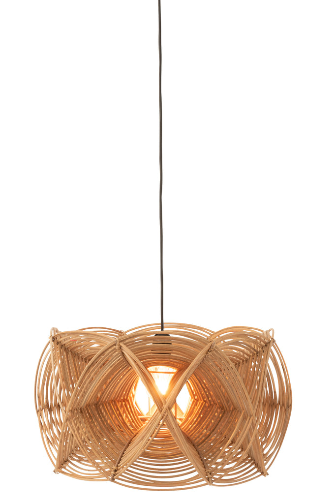 Lamp Shade Waves Rattan Natural