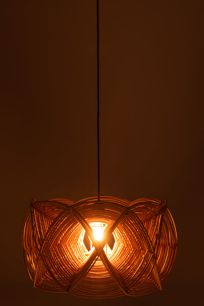 Lamp Shade Waves Rattan Natural