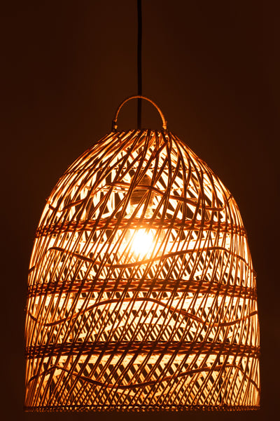 Lamp Shade Waves Rattan Natural