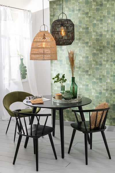 Lamp Shade Waves Rattan Natural