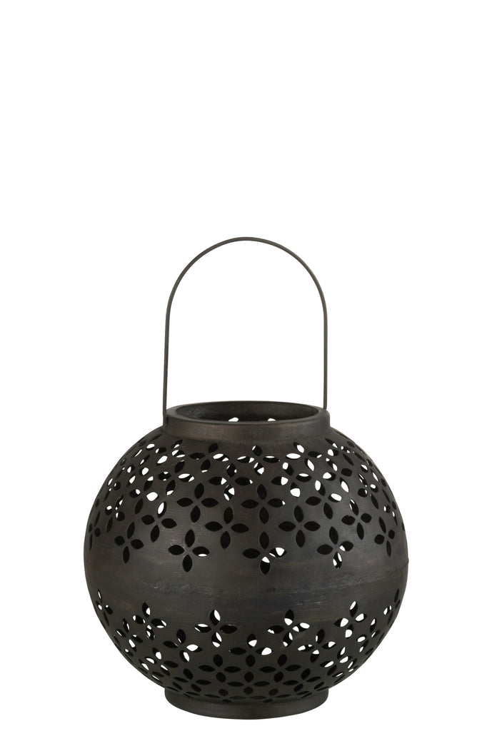 Lantern Ball Perforated Iron Black Matte