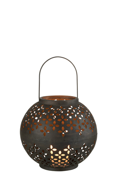 Lantern Ball Perforated Iron Black Matte