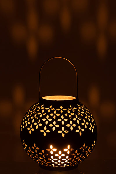 Lantern Ball Perforated Iron Black Matte