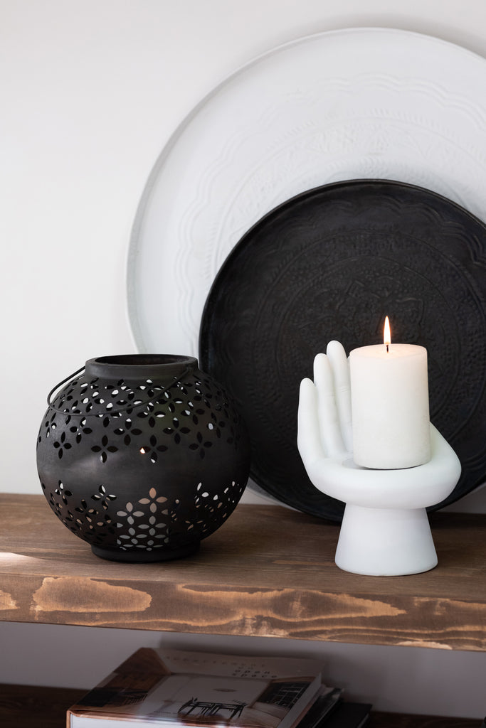 Lantern Ball Perforated Iron Black Matte