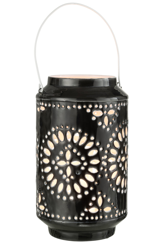 Lantern High Perforated Iron Black