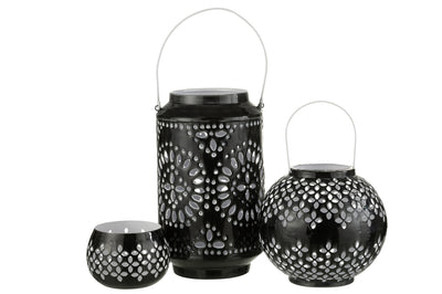 Lantern High Perforated Iron Black