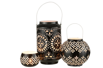 Lantern High Perforated Iron Black