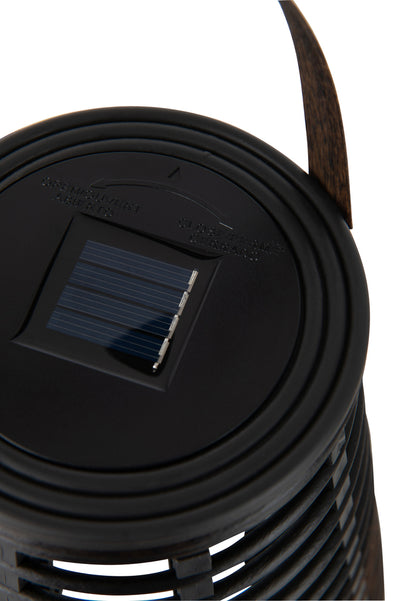 Lantern Led Solar Energy Plastic Brown Small