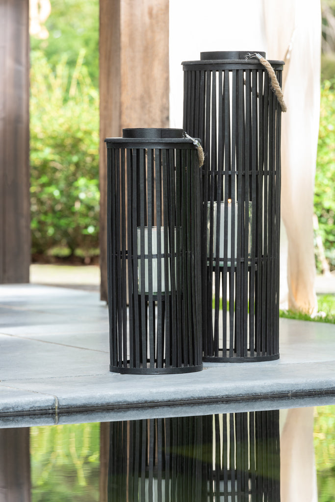 Lantern Tube Bamboo Black Small