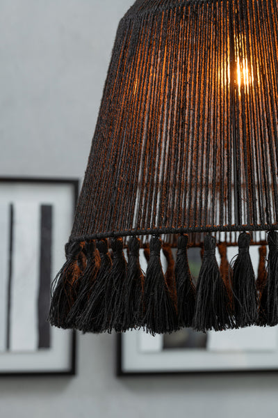 Pendant Lamp Celia Jute Black Large