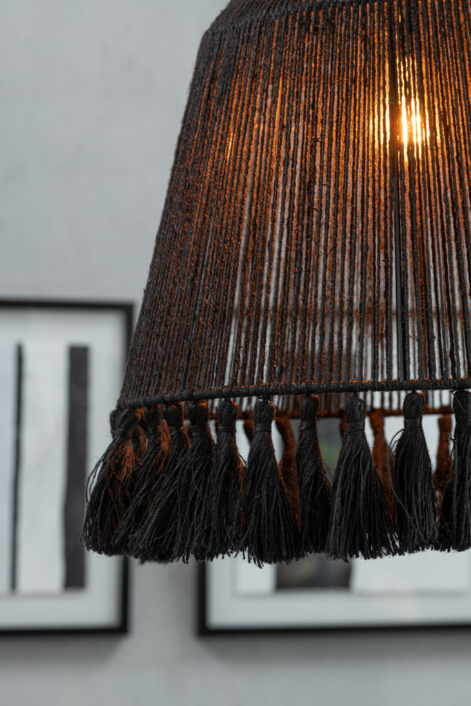 Pendant Lamp Celia Jute Black Small