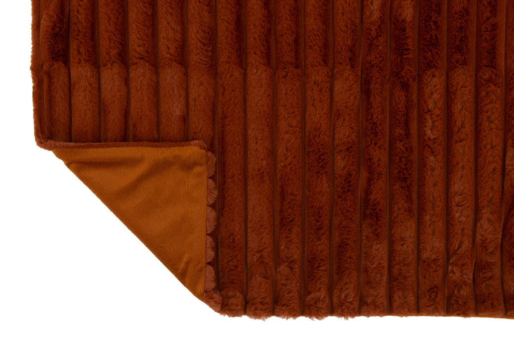 Plaid Corduroy Polyester Rust