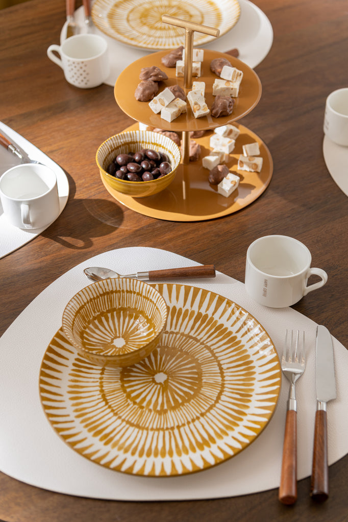 Plate Jam Porcelain White/Ochre