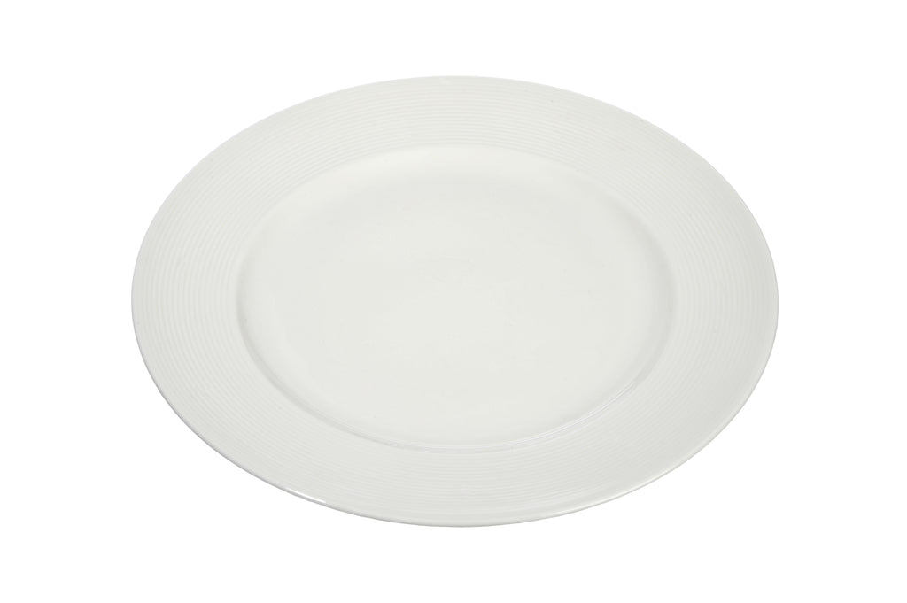 Plate Stripe Porcelain White 20X20x2cm