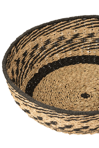 Set Of 2 Basket Low Seagrass Natural/Black