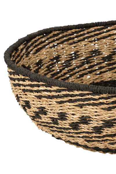 Set Of 2 Basket Low Seagrass Natural/Black