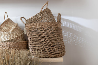 Set Of 2 Baskets Oasis Seagrass Natural