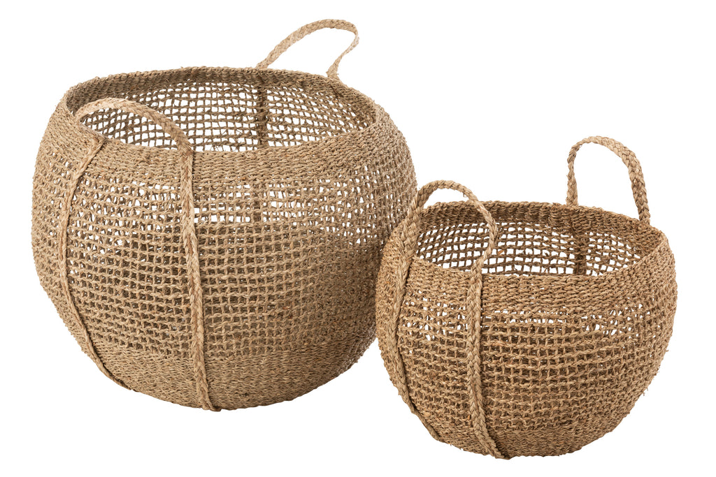 Set Of 2 Baskets Tosai Seagrass Natural