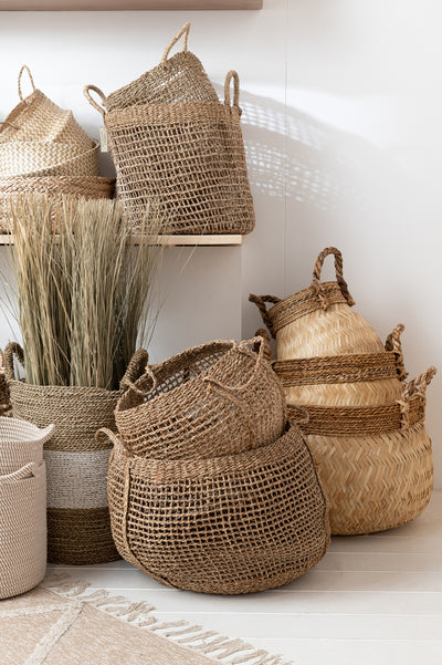 Set Of 2 Baskets Tosai Seagrass Natural