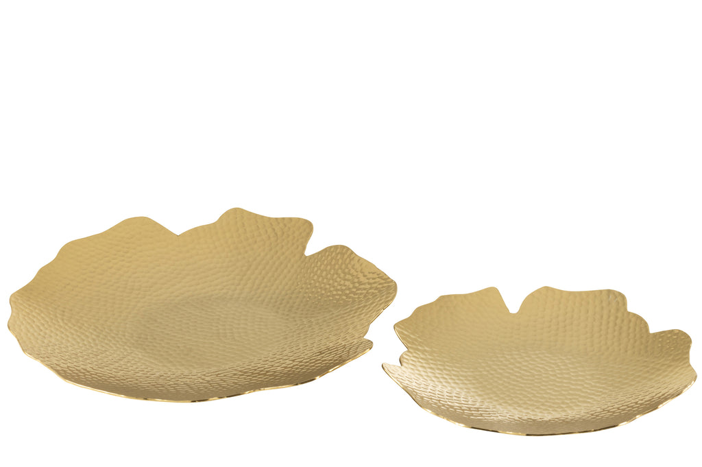 Set Of Two Plates Aluminum Gold