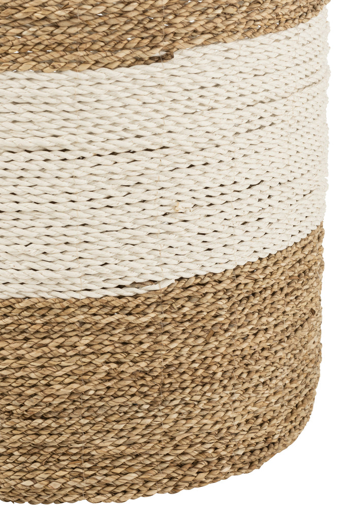 Set Of 3 Baskets Seagrass White/Natural