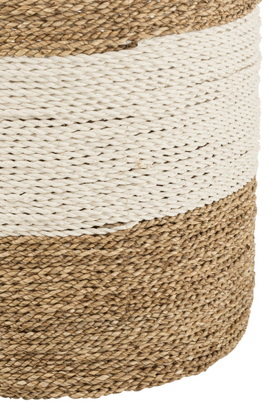 Set Of 3 Baskets Seagrass White/Natural