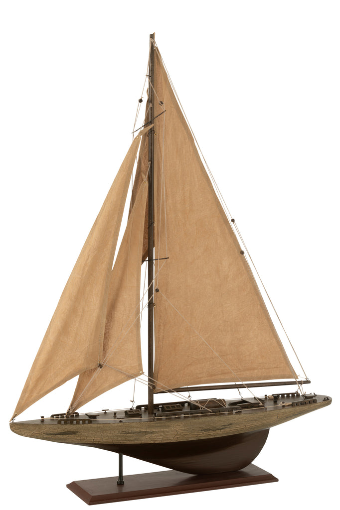 Sailboat Paulownia Wood Brown Large