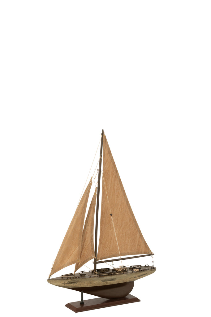 Sailboat Paulownia Wood Brown Medium