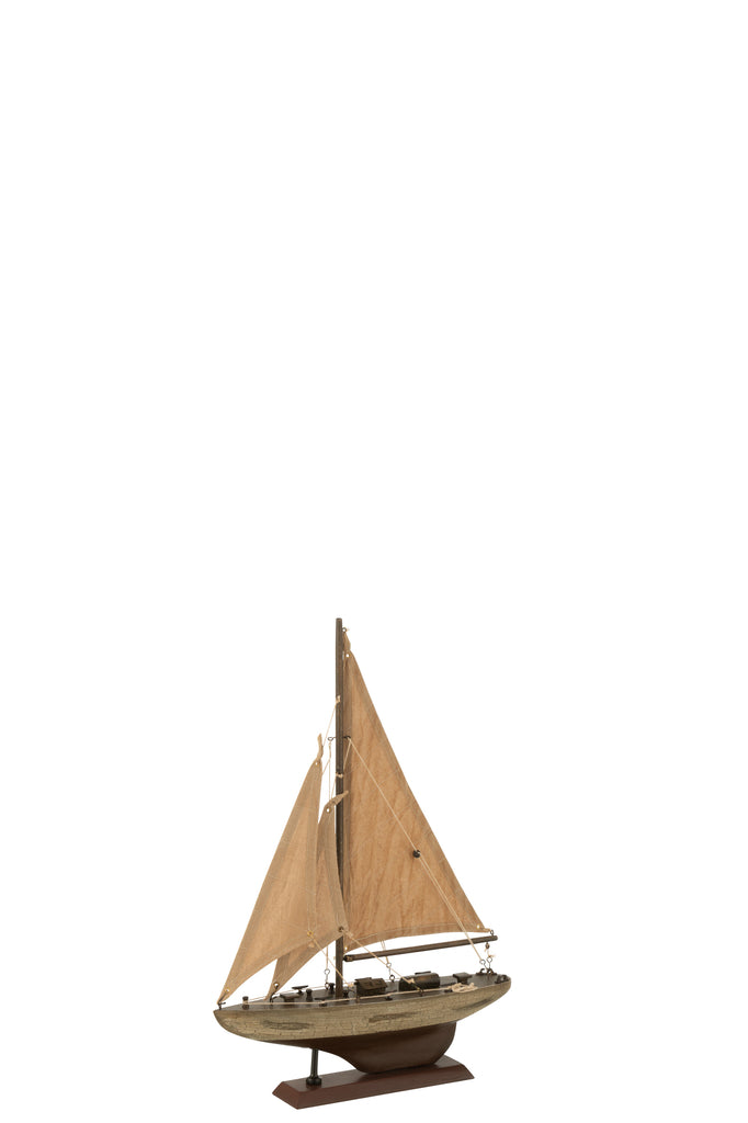 Sailboat Paulownia Wood Brown Small