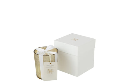 Scented Candle Deluxe Glass Gold Small