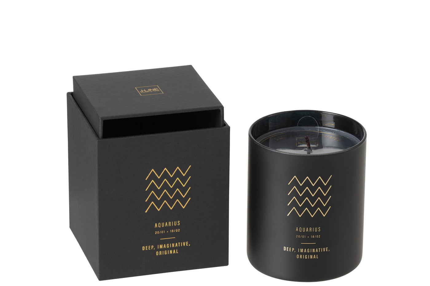 SCENTED CANDLE ASTRO AQUARIUS BLACK-50H