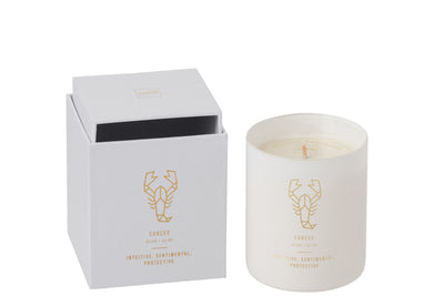 SCENTED CANDLE ASTRO CANCER WHITE-50H