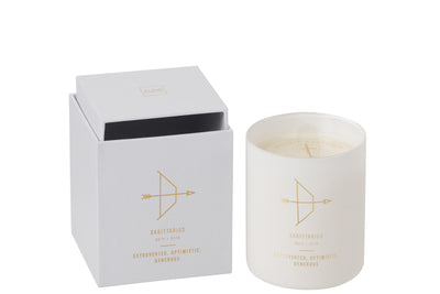 SCENTED CANDLE ASTRO SAGITTARIUS WHITE-50H