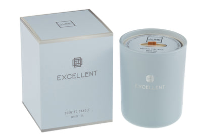 SCENTED CANDLE EXCELLENT GLASS LIGHT BLUE GREEN MEDIUM-80U