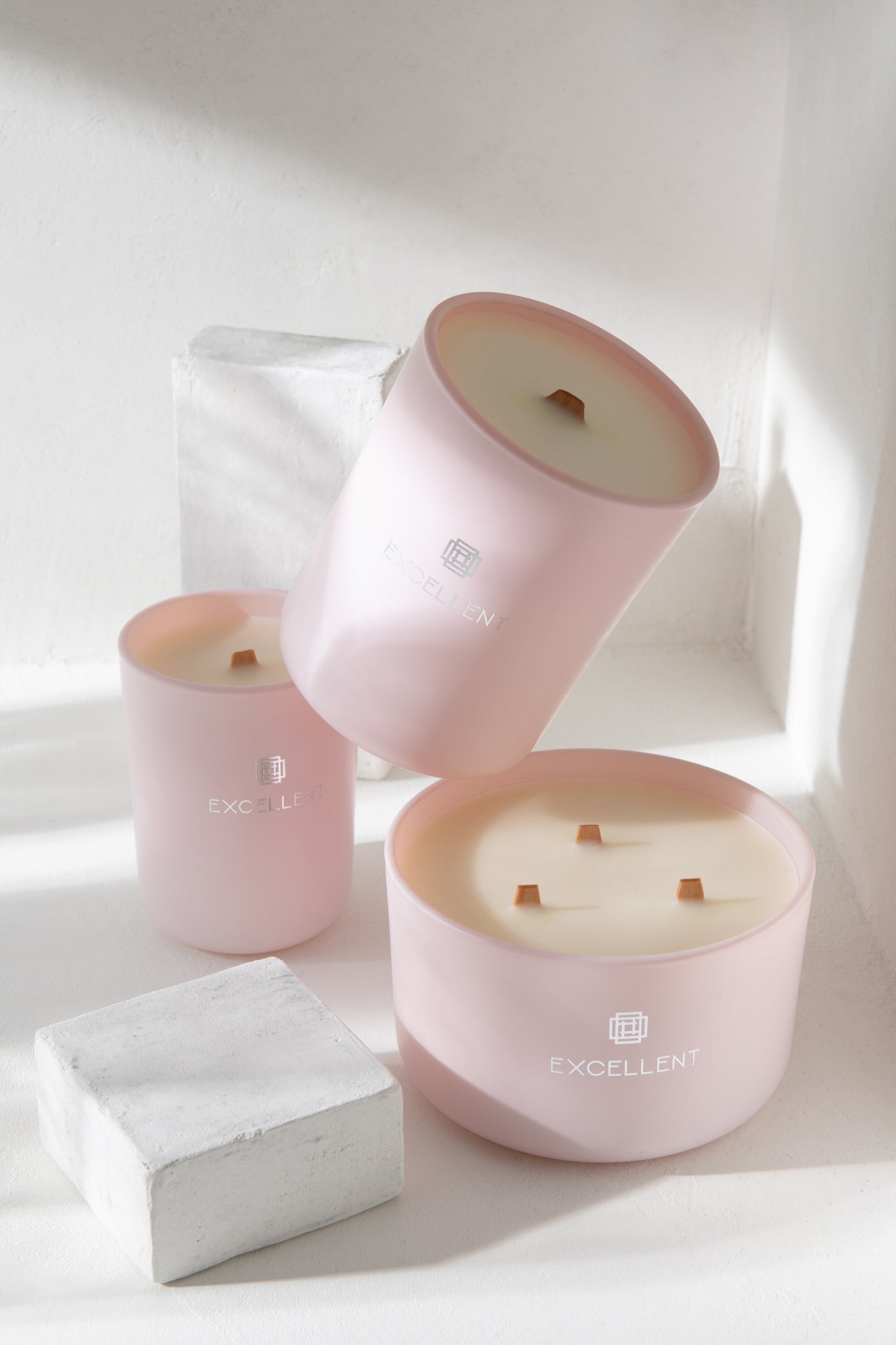 SCENTED CANDLE EXCELLENT GLASS PINK SMALL-50U