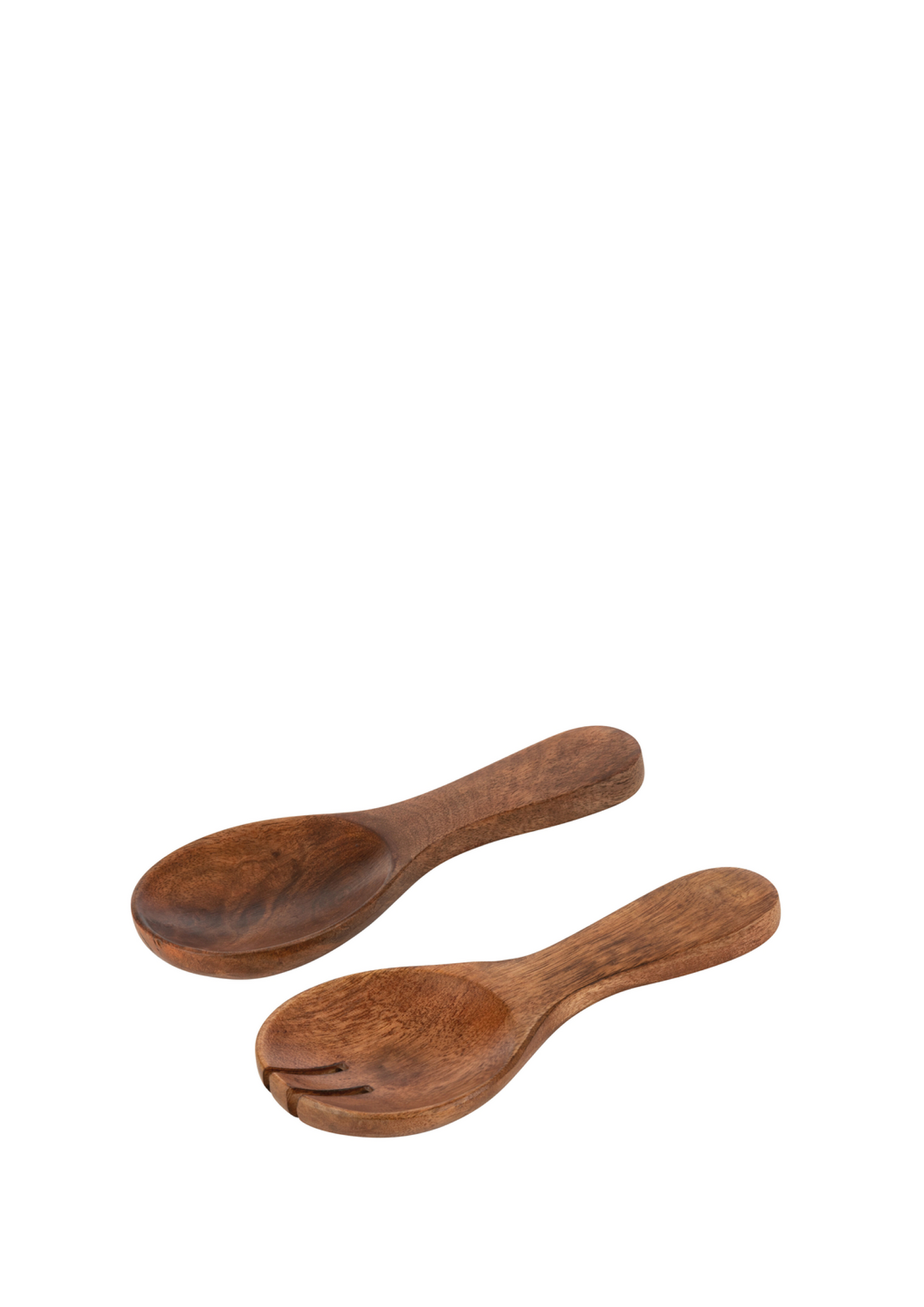 Set Of 2 Server Acacia Wood Dark Natural