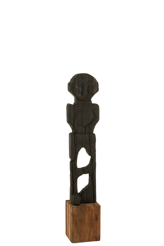 STATUE MARA RECYLCED WOOD BLACK/NATURAL