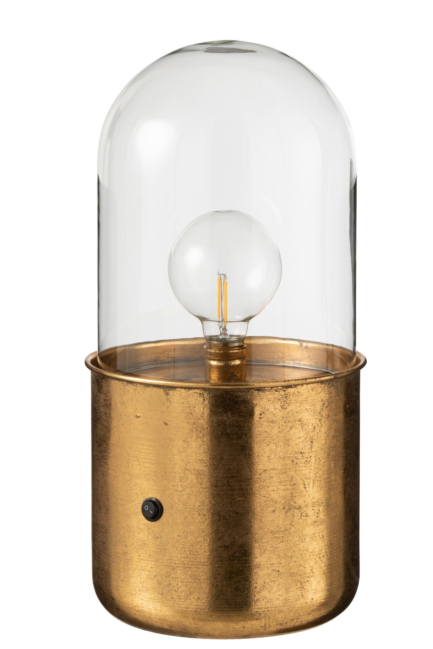 TISCHLAMPE ANTIK LED GLAS/ZINK GOLD GROß