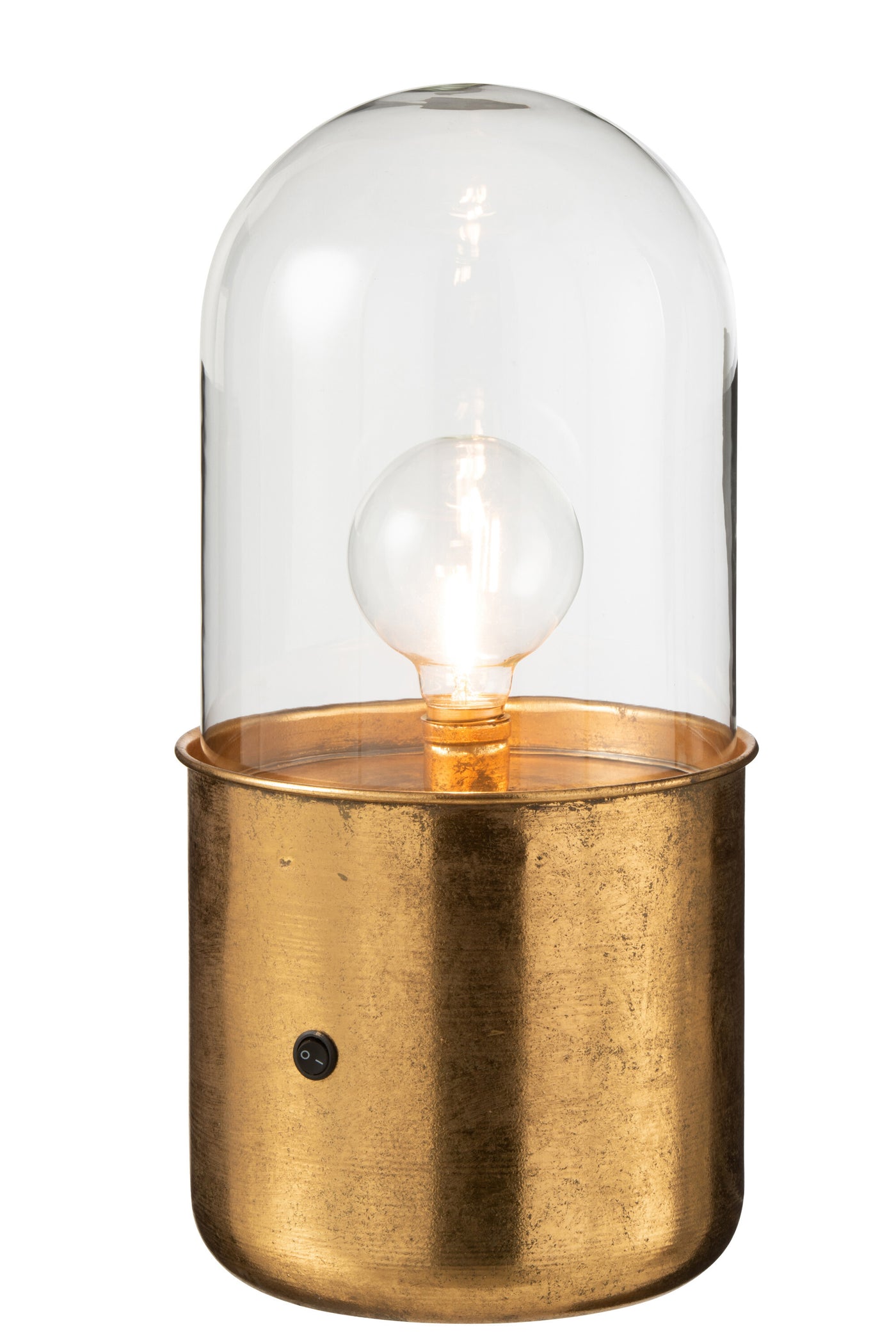 TISCHLAMPE ANTIK LED GLAS/ZINK GOLD GROß