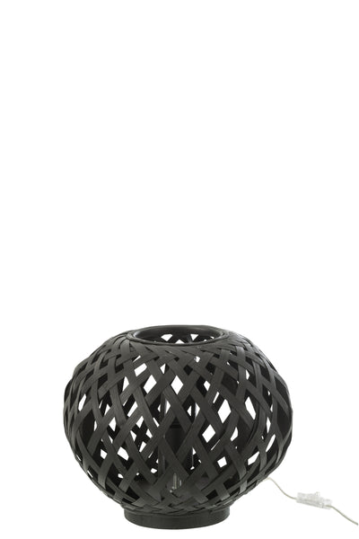 TABLE LAMP BAMBOO BLACK