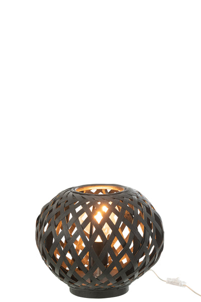 TABLE LAMP BAMBOO BLACK