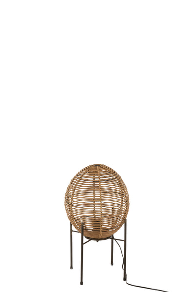 TABLE LAMP ON FRAME METAL/RATTAN NATURAL