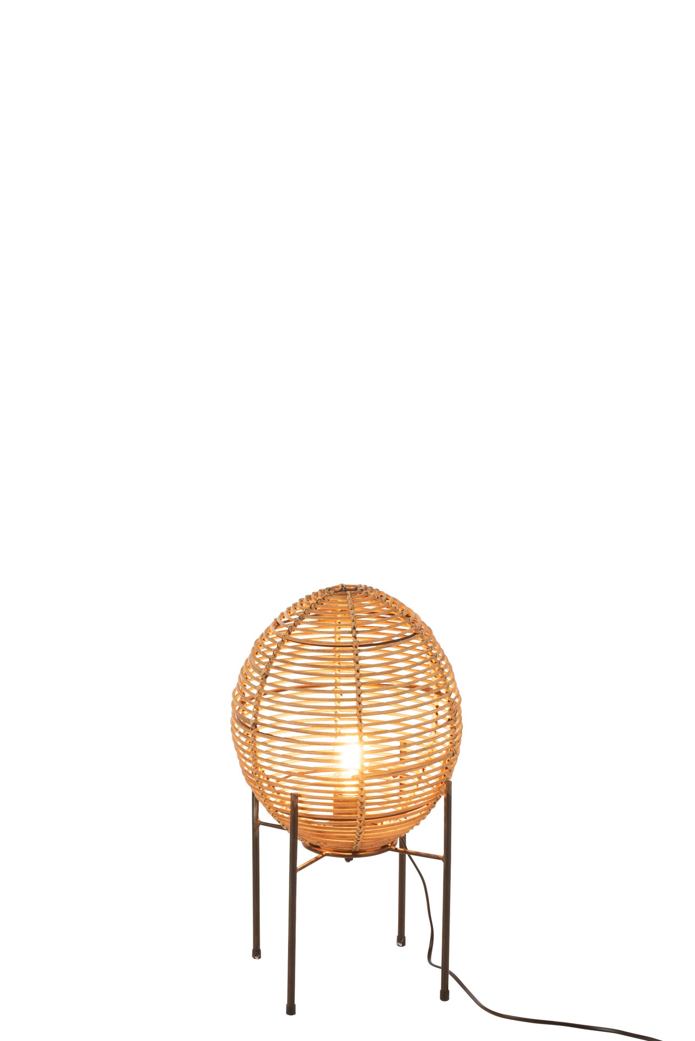 TABLE LAMP ON FRAME METAL/RATTAN NATURAL