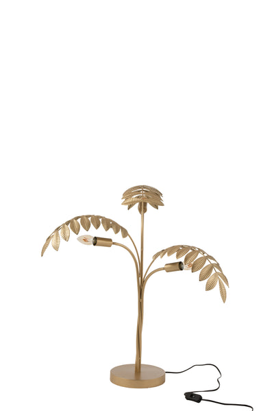 TABLE LAMP PALM TREE ZINC GOLD