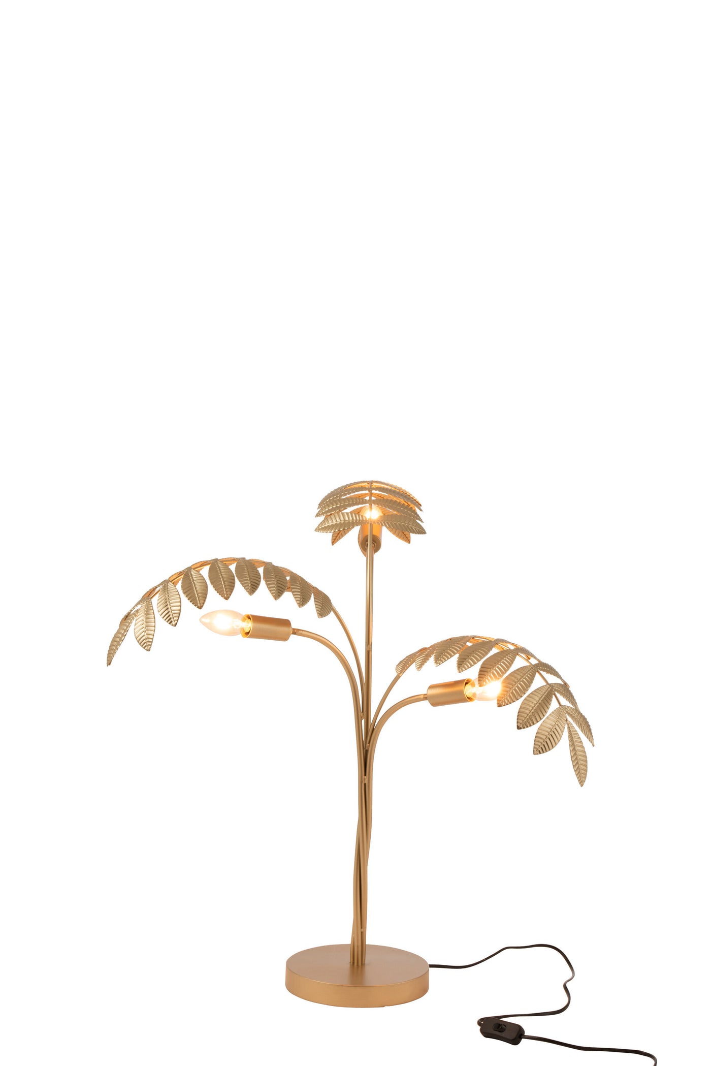 TABLE LAMP PALM TREE ZINC GOLD