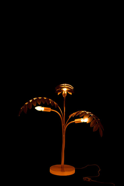 TABLE LAMP PALM TREE ZINC GOLD